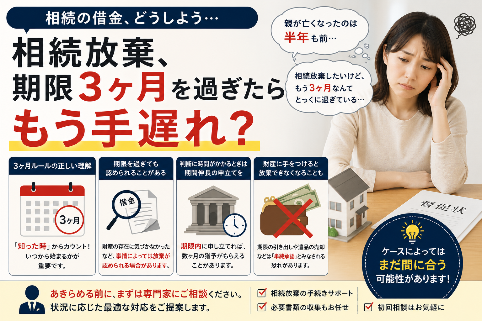 相続放棄、期限3ヶ月を過ぎたらもう手遅れ?