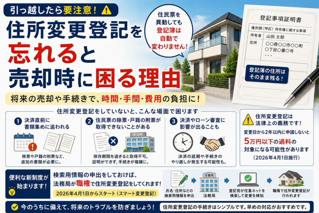 住所変更登記を忘れると売却時に困る理由