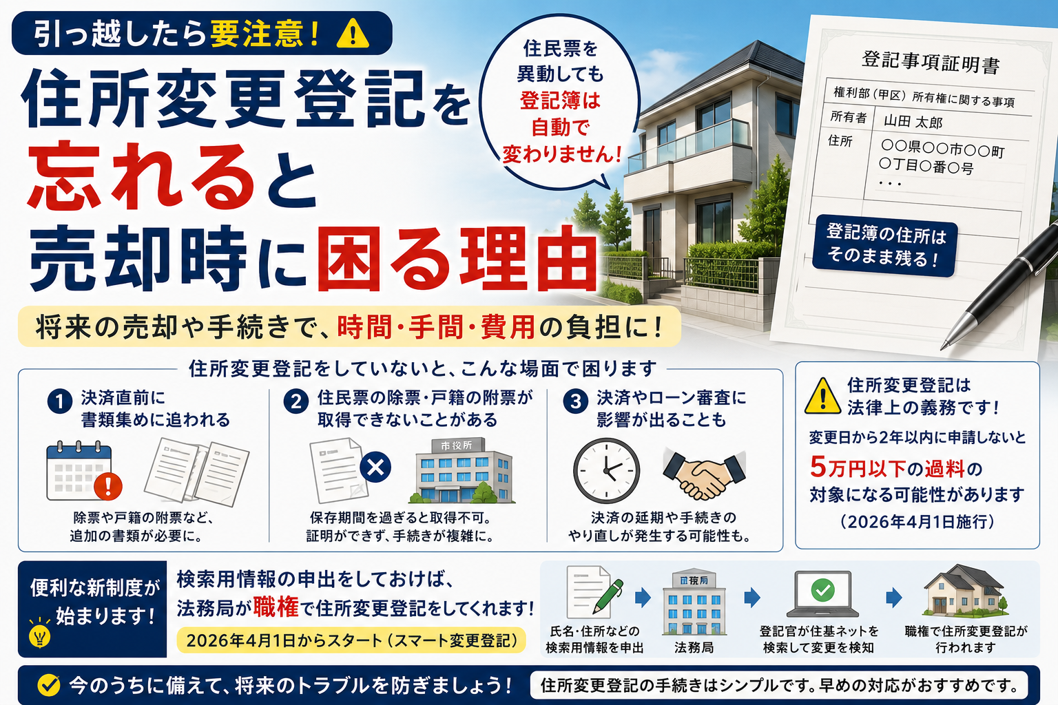住所変更登記を忘れると売却時に困る理由