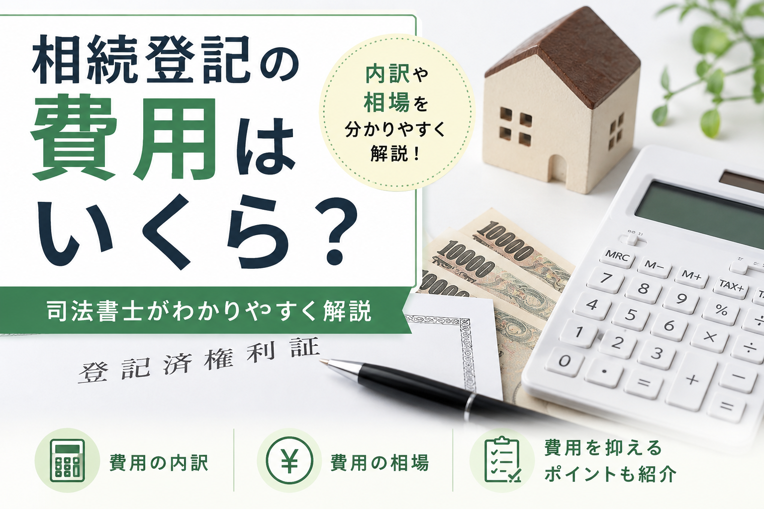 相続登記の費用はいくら？内訳や相場を司法書士が分かりやすく解説