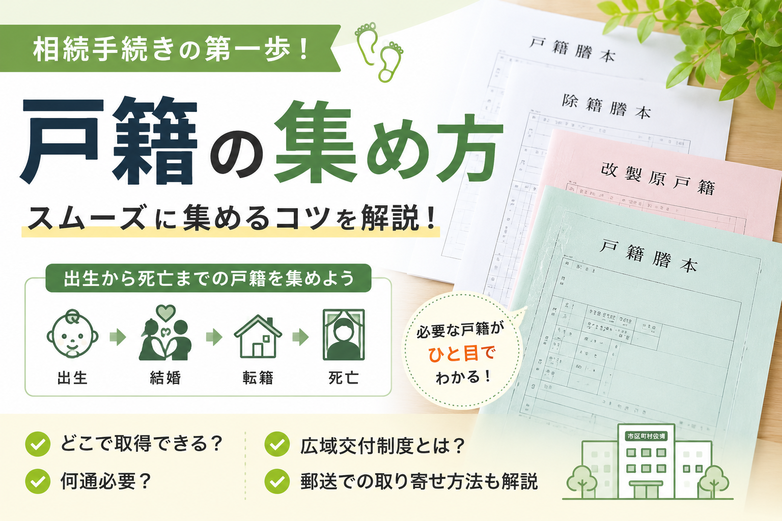 戸籍の集め方【相続手続き】出生から死亡までの戸籍をスムーズに集める方法を司法書士が解説