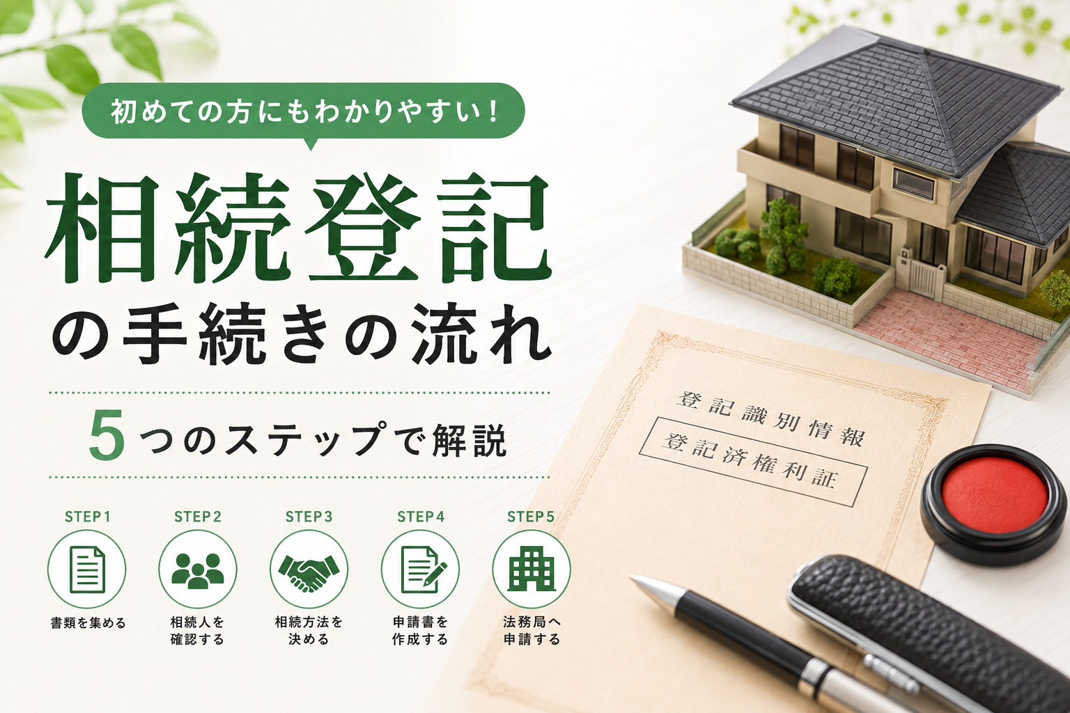 相続登記の手続きの流れ【5ステップ】初めての方にも分かりやすく解説