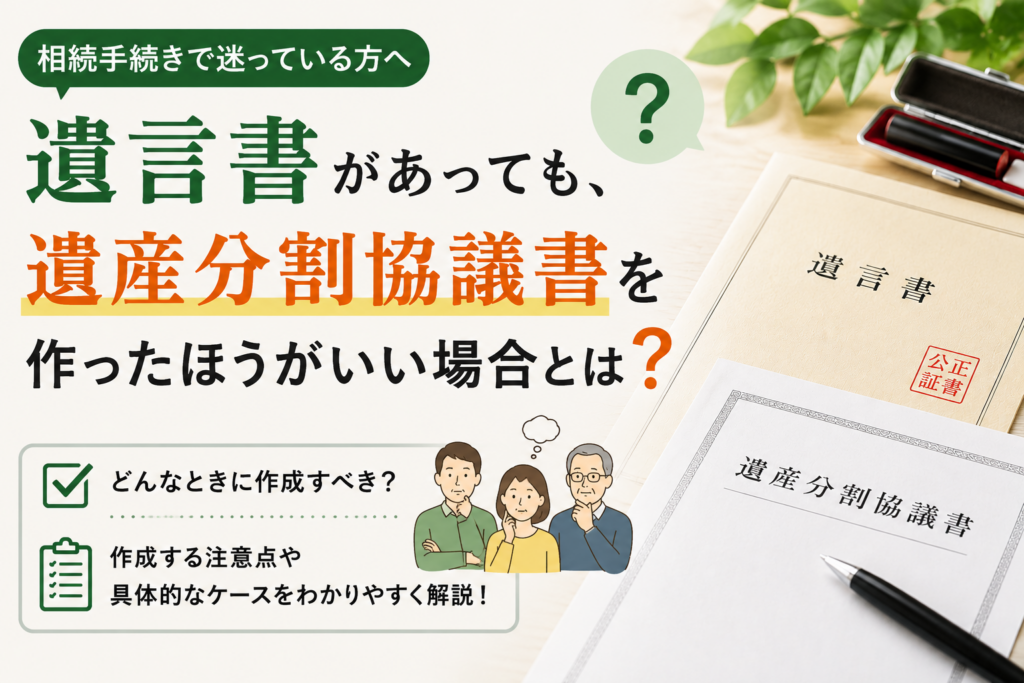 遺言書があっても、遺産分割協議書を作ったほうがいい場合とは